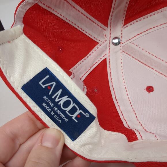 Royal Oak Slideback Baseball Cap Red One Size Embroidered La Mode Vintage USA - Picture 9 of 9